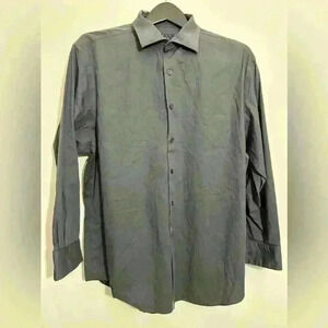 Alfani Men's Regular Fit Dress Shirt Button Gray Size L 16-16.5 32-33